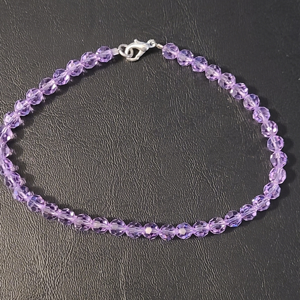 Swarovski Crysyals Elegant Purple Hand Beaded Bracelet